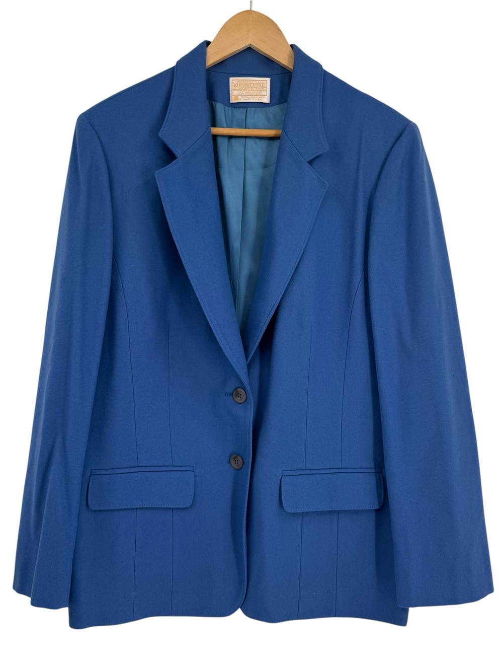 Pendleton Women's Virgin Wool Blue /purple Jacket Blazer 2-button Size 16
